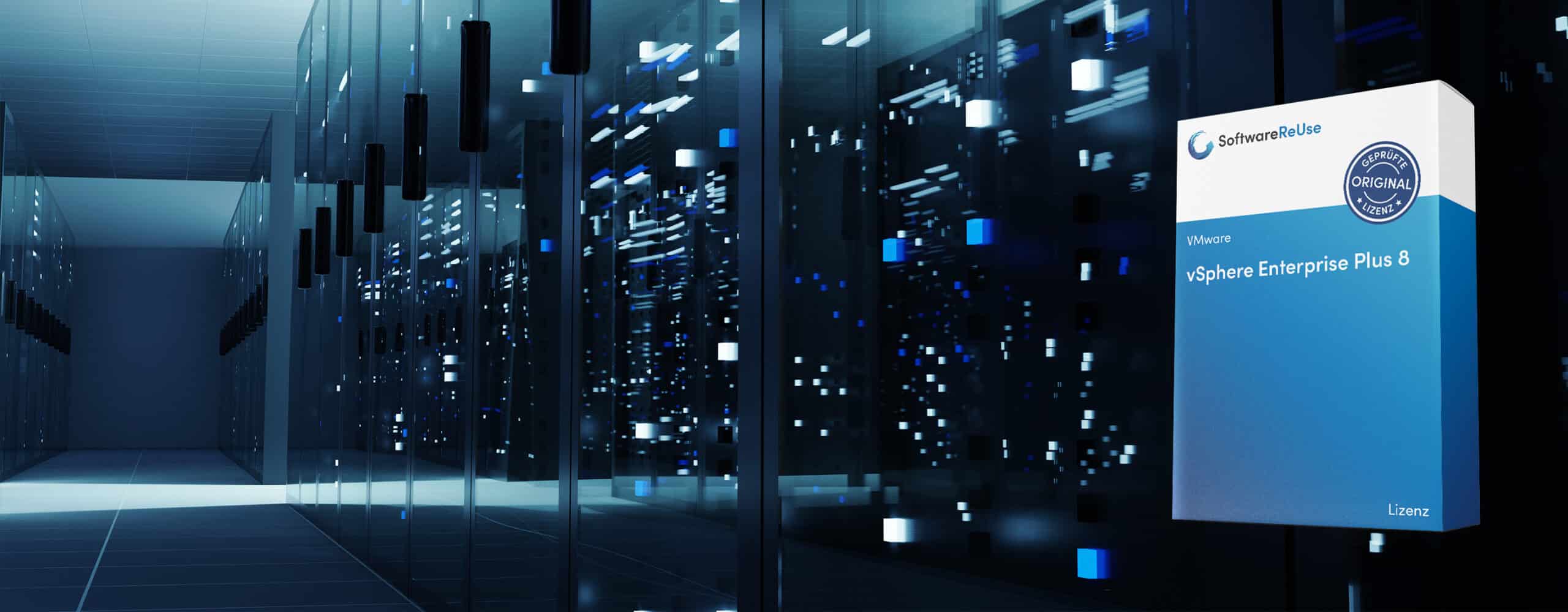 Mockup Header V5 vmWare Produckmockup vor Serverraum